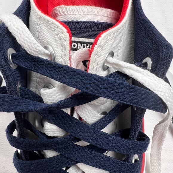 Converse All Star 567039F Red White & Blue Double Upper, Tongue & Laces Size 8 - Picture 6 of 13